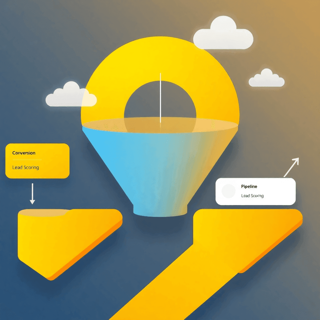 modern leads management CRM with conversion funnel, lead scoring, and pipeline visualization