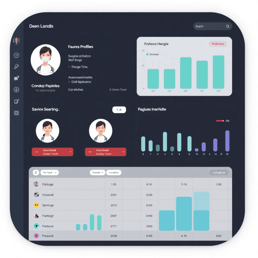 modern staff management dashboard with employee profiles, performance metrics, and scheduling interface