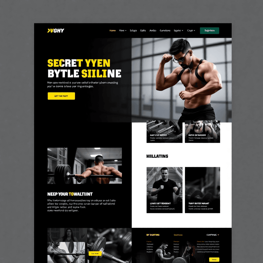 professional gym website design with modern layout and fitness branding